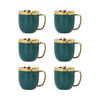 BECHER Sinnes Smaragd mit Löffel 0,28 l 6er-Set - Smaragdgrün, Keramik (0.28L) - Homla