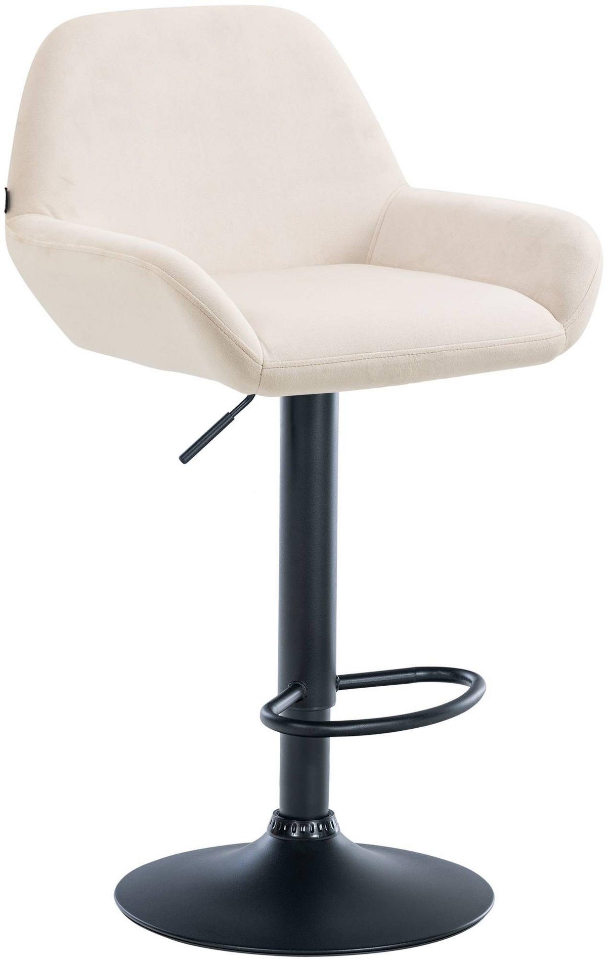 BARHOCKER Samt creme - Creme/Schwarz, Textil/Metall (51/89/52cm) - CLP
