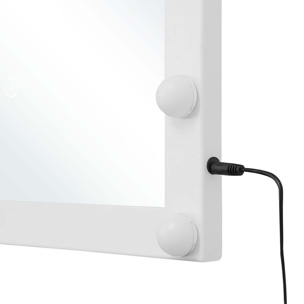 BADSPIEGEL mit LED-Beleuchtung rechteckig 50/60 cm Odenas - Weiß, Metall (50/60/2cm) - Beliani