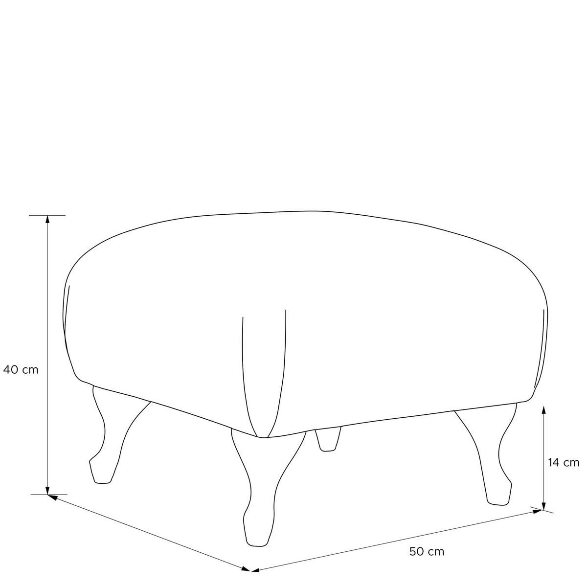 FUẞSTÜTZE TOMIS, Grau - Braun/Grau, Eichenholz/Holz (50/40/50cm) - KONSIMO®