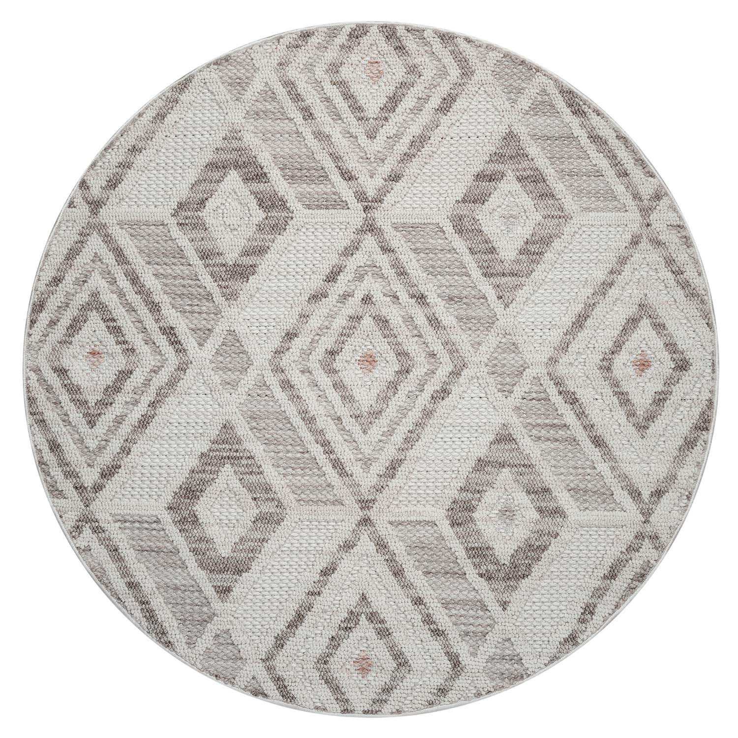 KURZFLOR-TEPPICH Lindo 8875 Terra 200x200 cm Rund - Beige, Textil (200/200cm) - carpet city