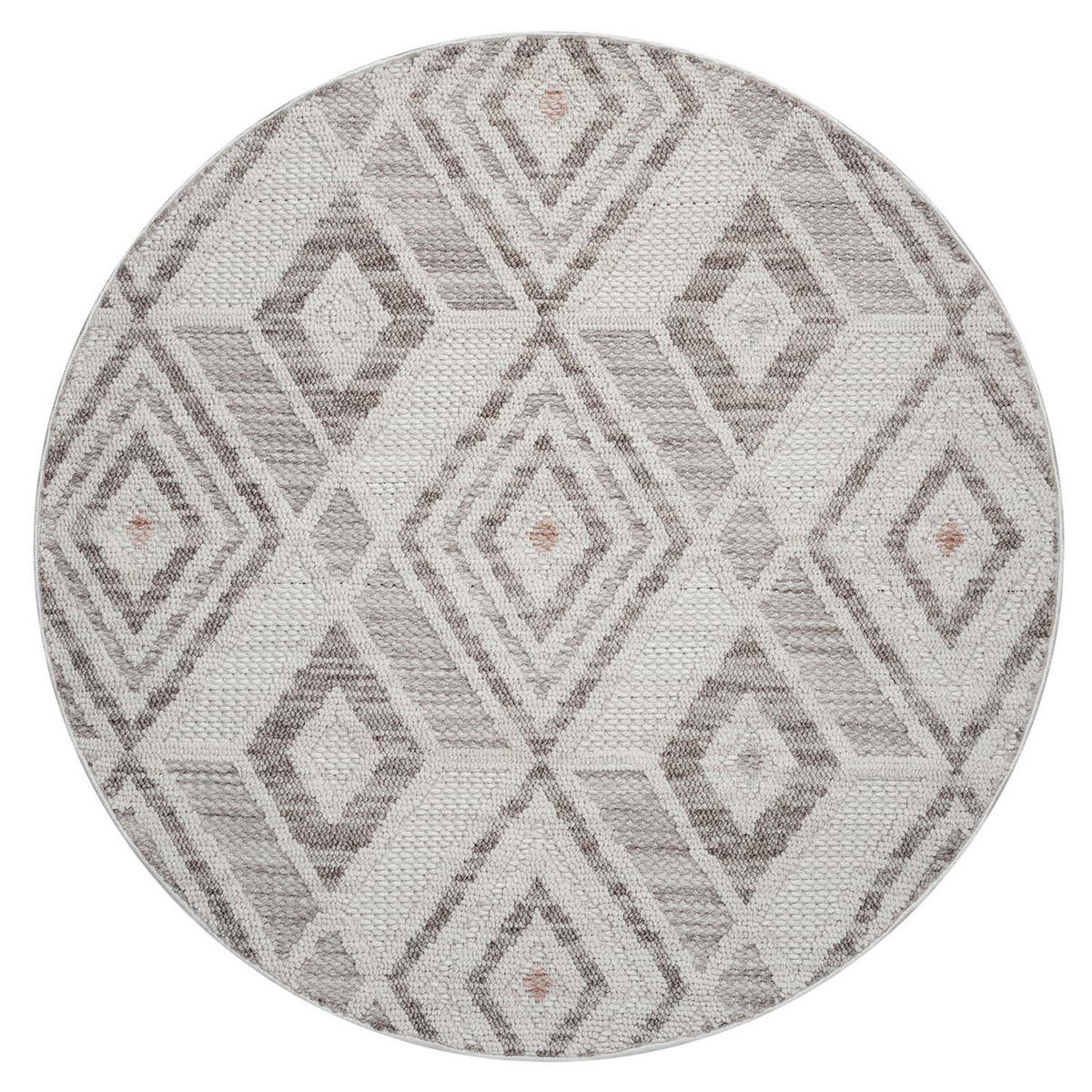 KURZFLOR-TEPPICH Lindo 8875 Terra 200x200 cm Rund - Beige, Textil (200/200cm) - carpet city