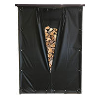 WETTERSCHUTZ Set für Kaminholzregal 143/185 cm Schwarz - Schwarz, Textil (143/185/1cm) - QUICK STAR