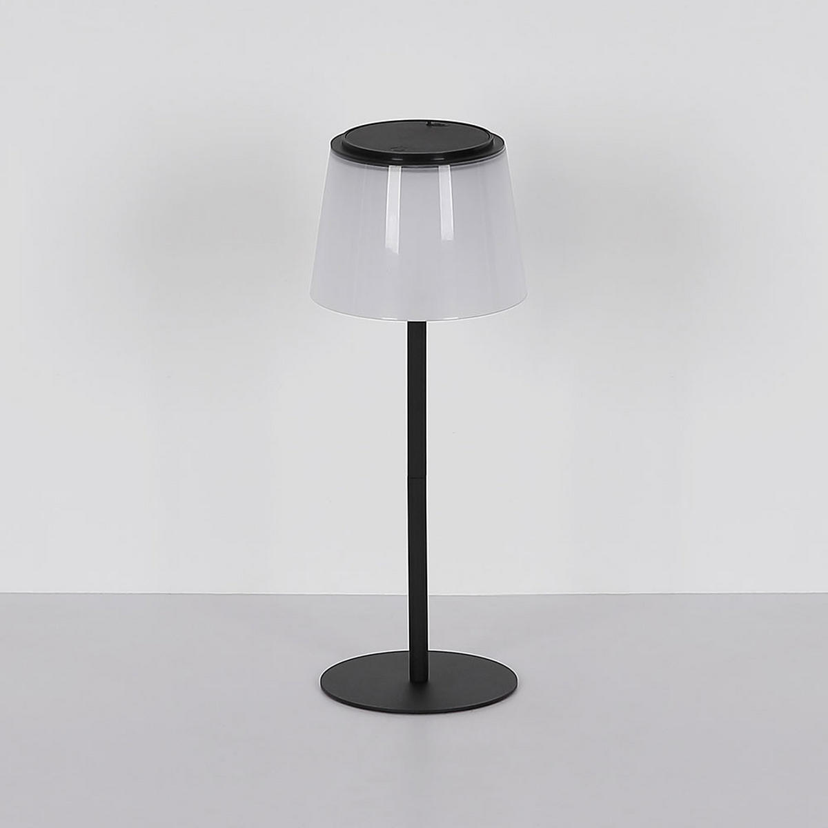 LED TISCHLEUCHTE satiniert Weiß - Schwarz, Metall (13/13/34cm) - Globo Lighting