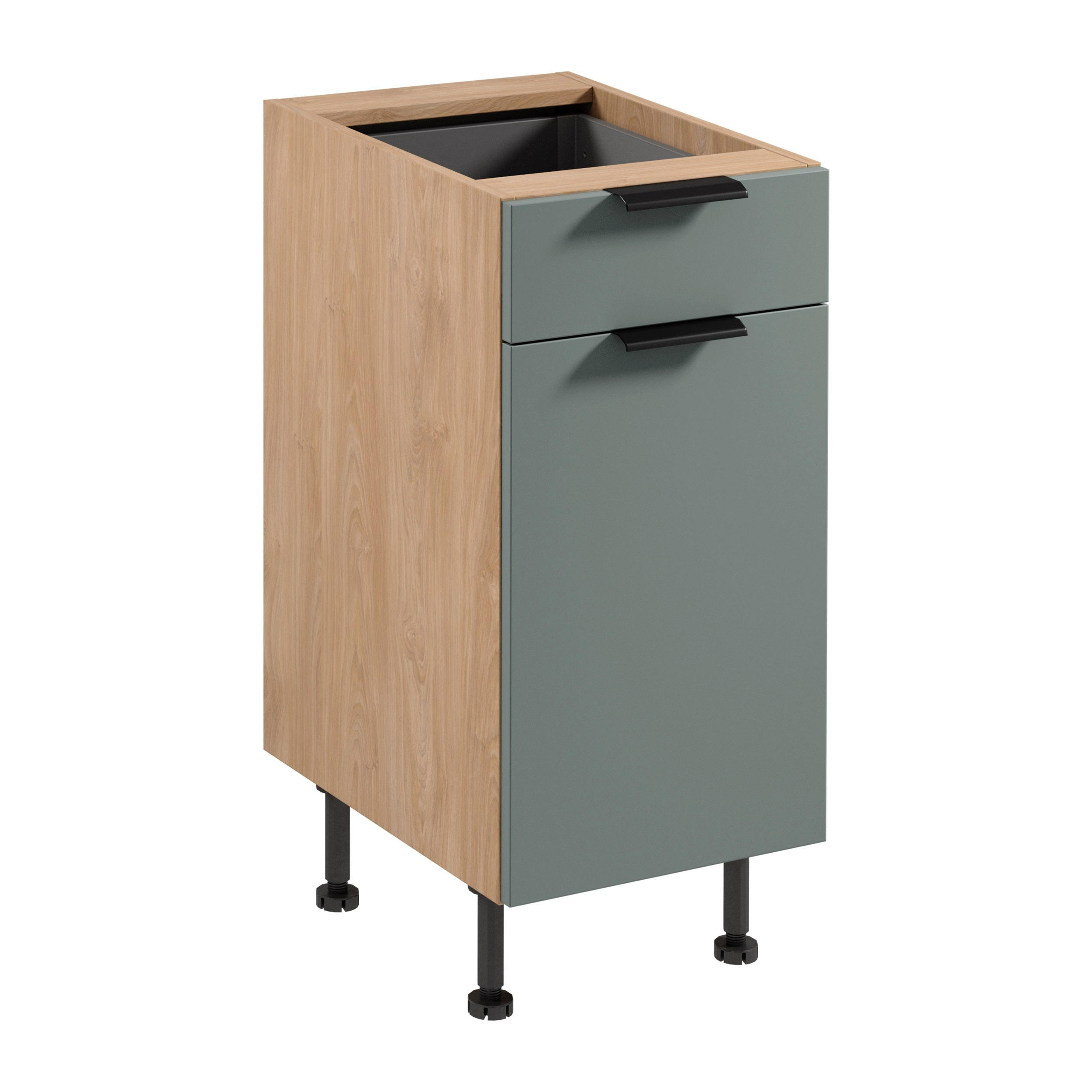 UNTERSCHRANK D40S1 P/L – Sorento Grün Sonoma Eiche – Grün / Sonoma Eiche - Sonoma Eiche/Grün, Holzwerkstoff (40/87/52cm) - ROYAL24_MARKT