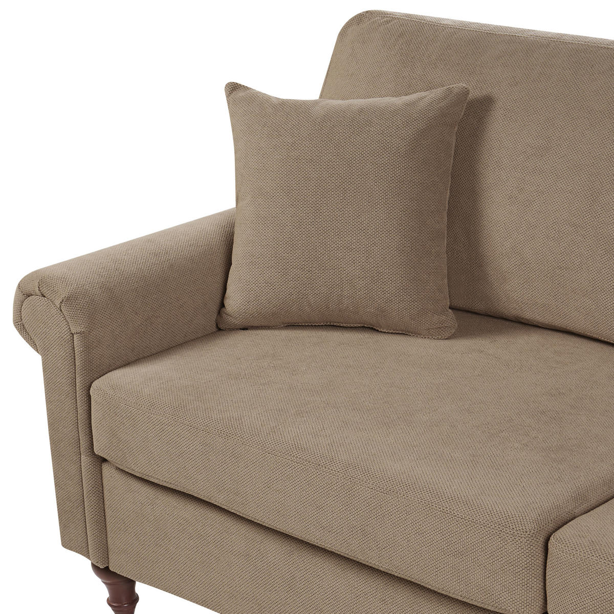 3-SITZER-SOFA Stoff Braun Ginnerup - Braun, Textil (195/84/76cm) - Beliani