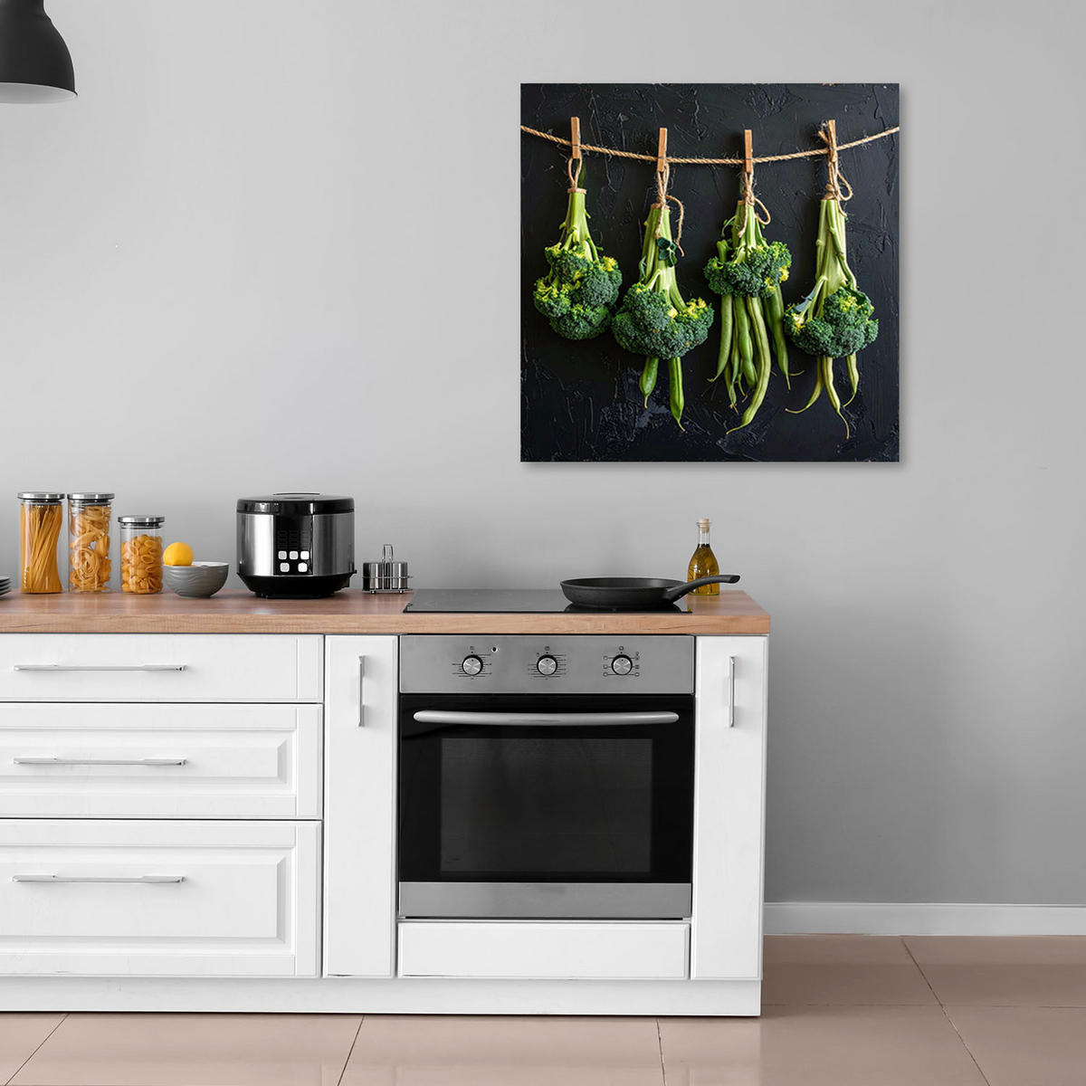 LEINWANDBILD Essen & Trinken 20x20cm - Grün, Textil (20/20cm) - Feeby