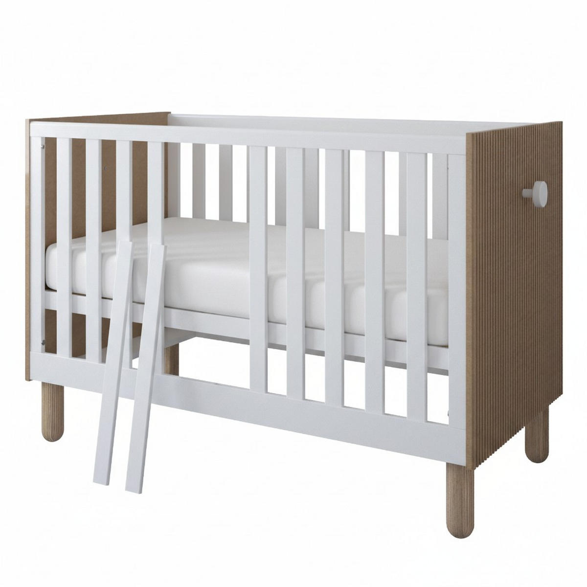 GITTERBETT Bebella - Weiß, Naturmaterialien (60/120cm) - kiki design