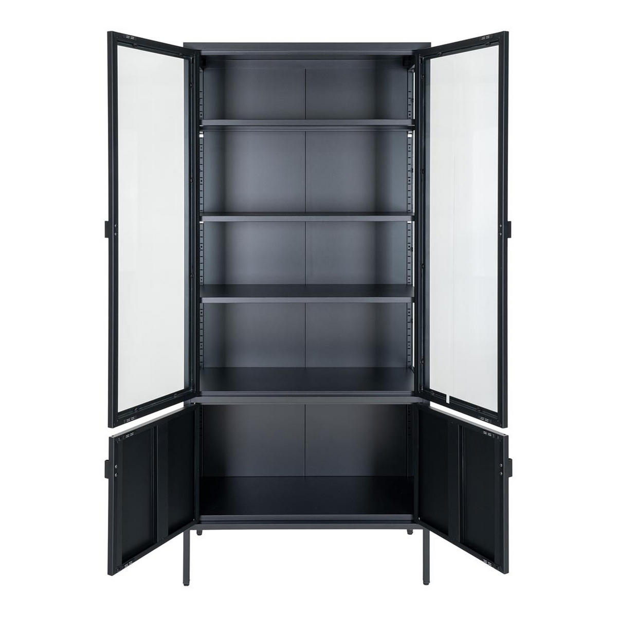 VITRINE Schwarz - Schwarz, Holzwerkstoff (80/180/35cm) - ebuy24