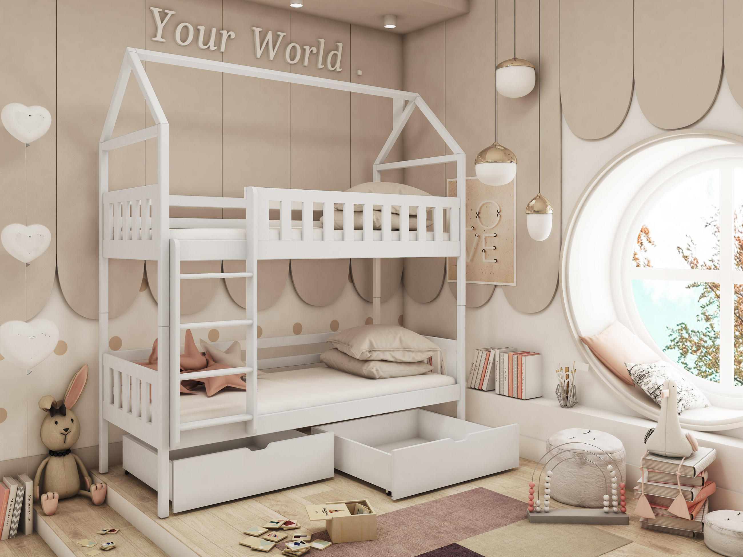 HAUSBETT WEIß - Weiß, Holz (90/200cm) - FURNLUX