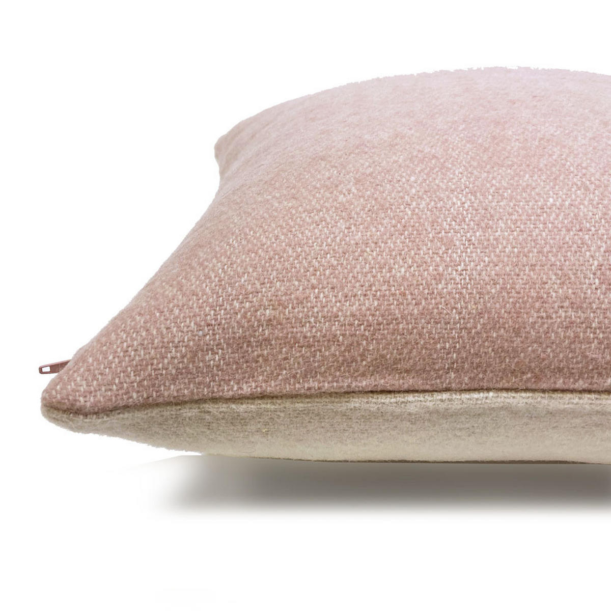 WOLLKISSEN recycelte Wolle Doppelseitig Nebelrosa 35x60 - Pink, Textil (60/35/12cm) - Malagoon