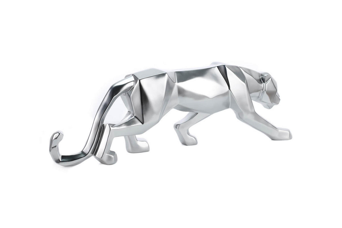 SKULPTUR Silber 48/15 cm - Silberfarben, Stein (1/15/11cm) - KUNSTLOFT