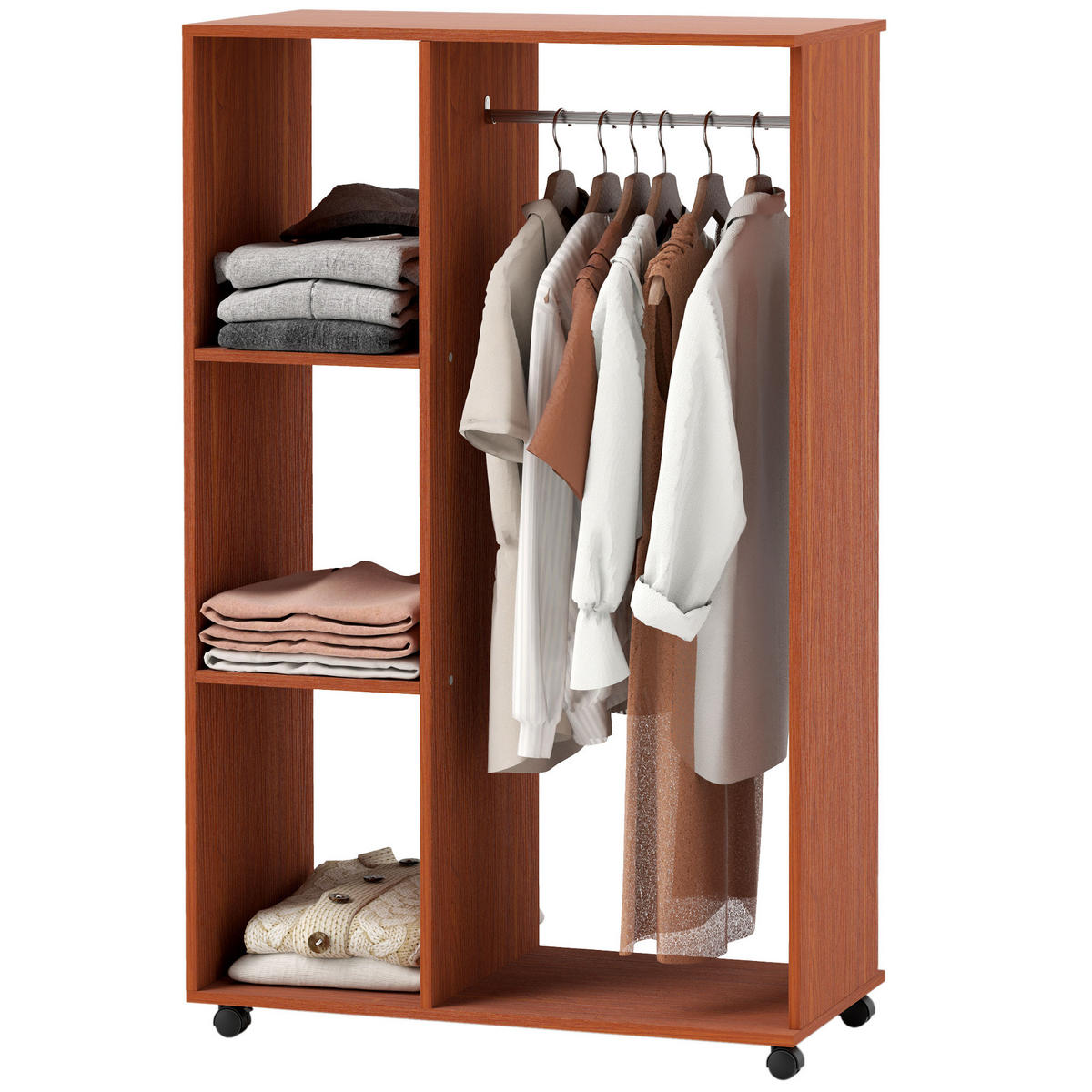 KLEIDERSCHRANK Braun 1 Stück - Braun, Holz (40/128/80cm) - GiPP