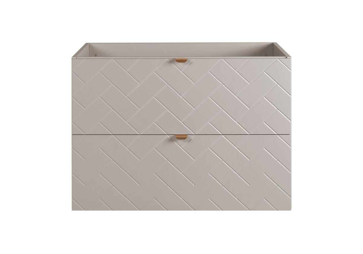 WASCHBECKUNTERSCHRANK TREND Kaschmir matt 80/46/60 cm - Schwarz, Holzwerkstoff (80/60/46cm) - Rodan