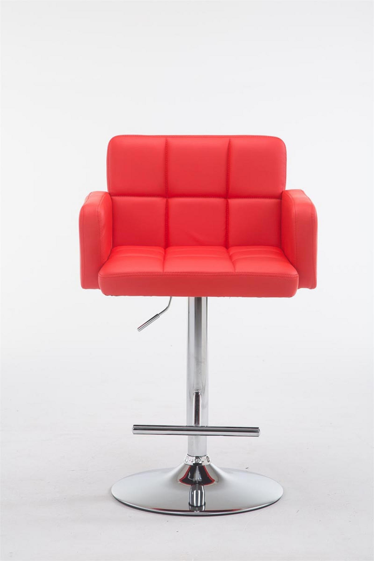 BARHOCKER Lausanne, Gestell Metall in Chromoptik, Kunstleder Rot - Chromfarben/Rot, Kunststoff/Textil (60/100/56cm) - TPFLiving