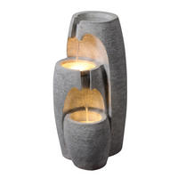 GARTENBRUNNEN 3-stufig grau - Grau, Kunststoff (35/36/71cm) - Teamson Home
