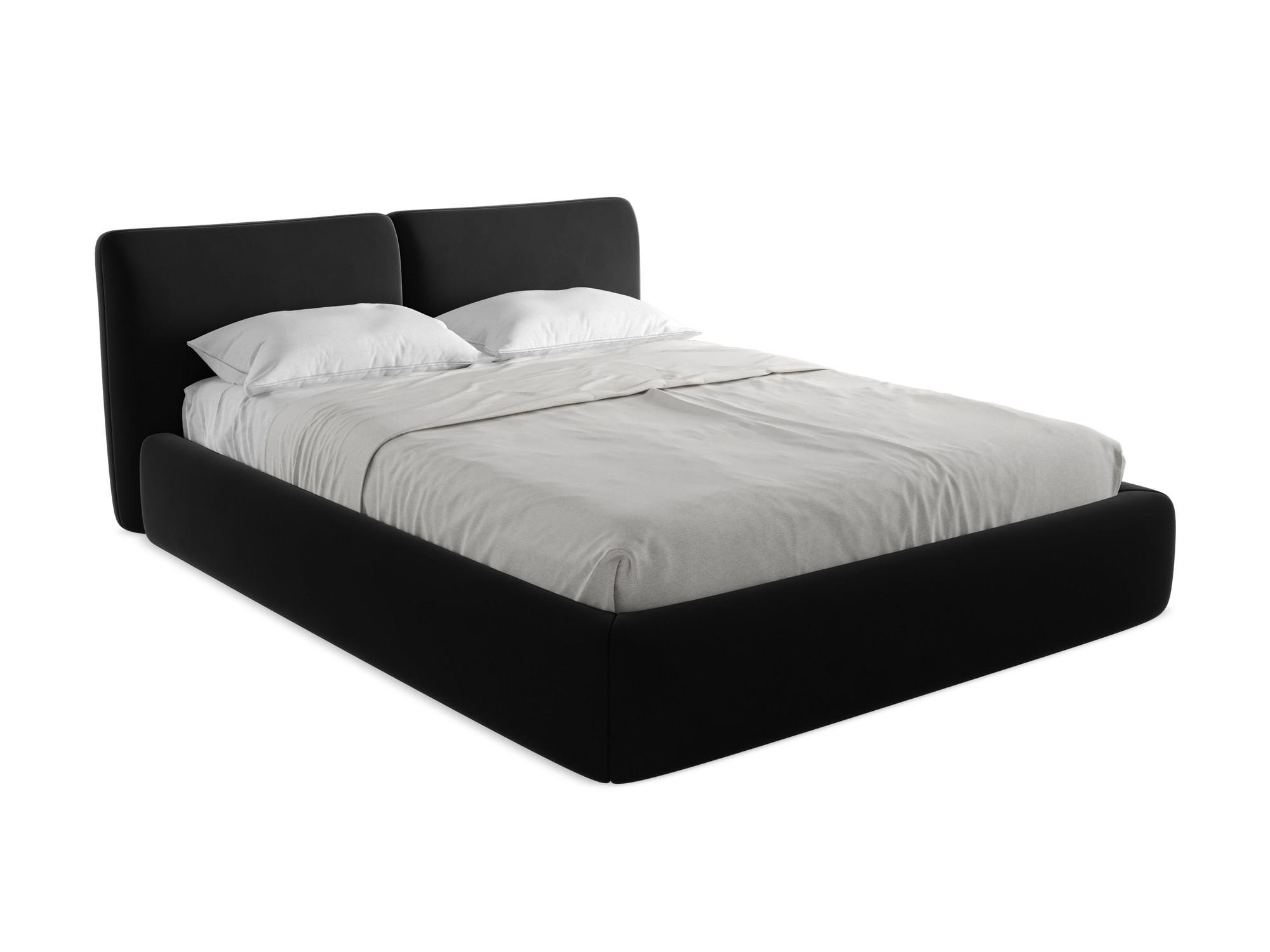 POLSTERBETT mit Bettkasten und Lattenrost 180x228 Schwarz - Schwarz, Kunststoff/Textil (160/200cm) - Makamii