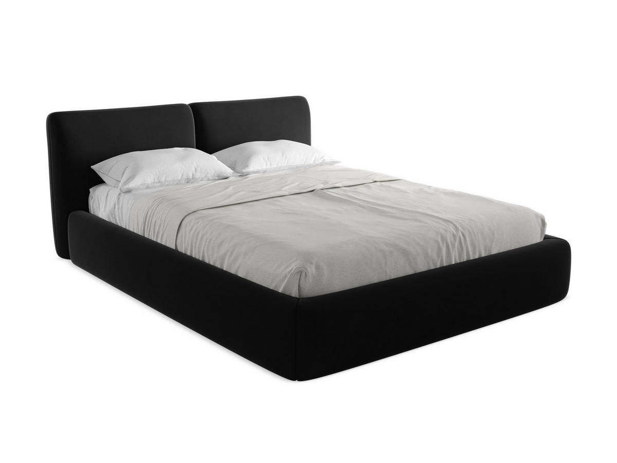 POLSTERBETT mit Bettkasten und Lattenrost 180x228 Schwarz - Schwarz, Kunststoff/Textil (160/200cm) - Makamii