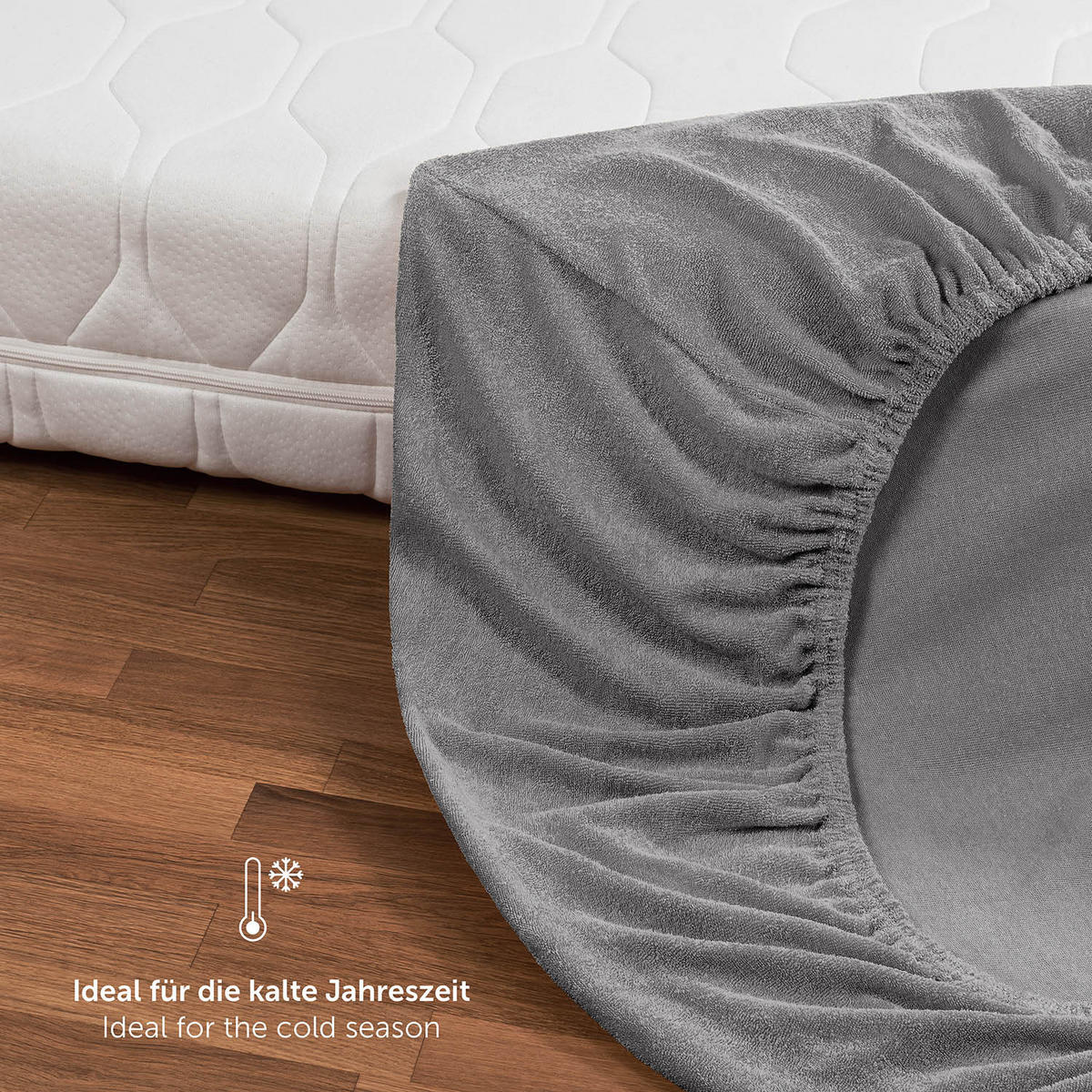 FROTÉ napínacie prestieradlo s certifikátom Oeko-TEX, 90x200x27cm, Grau - sivá, textil (90/200cm) - Blumtal