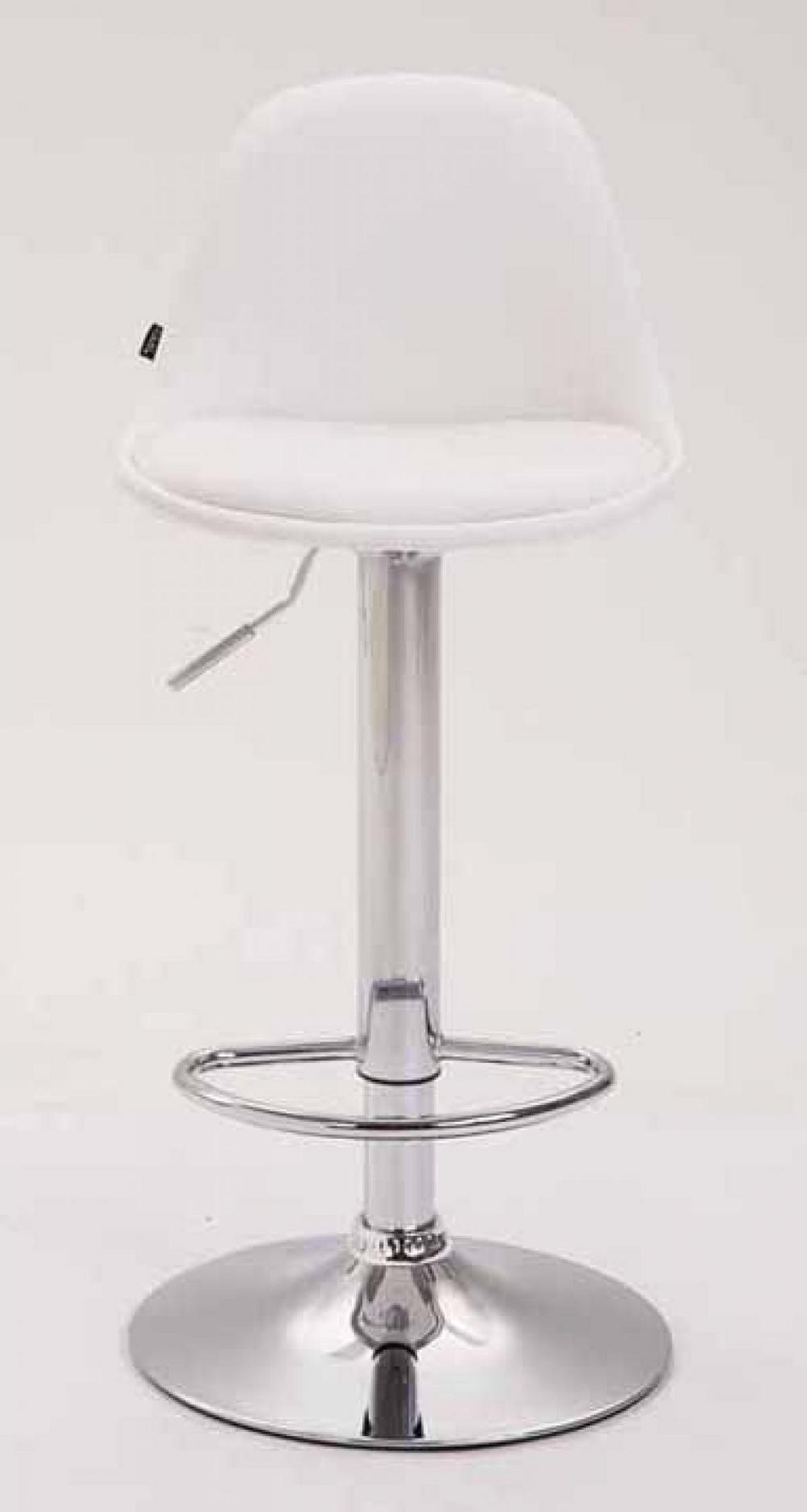 BARHOCKER 2er Set Lederlook weiß - Chromfarben/Weiß, Textil/Metall (39/82/39cm) - CLP