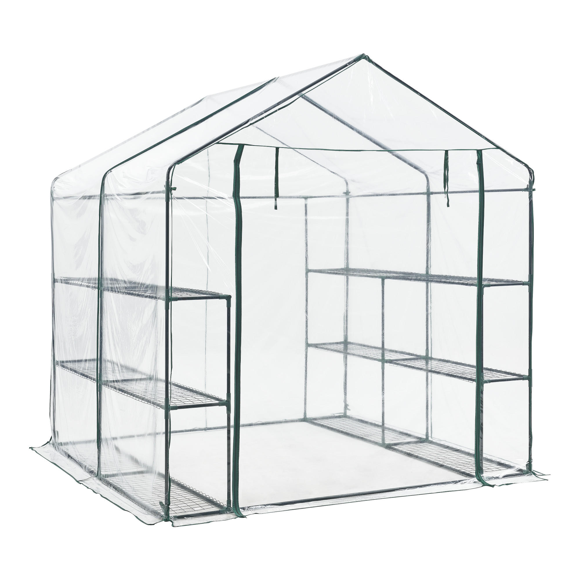 GEWÄCHSHAUS Grünau - Transparent, Kunststoff (200/220/200cm) - [en.casa]