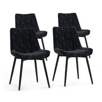 ESSZIMMERSTUHL Ravlo, Schwarz, 51 x 57 cm 4er Set - Schwarz, Textil (51/82/57cm) - Vicco