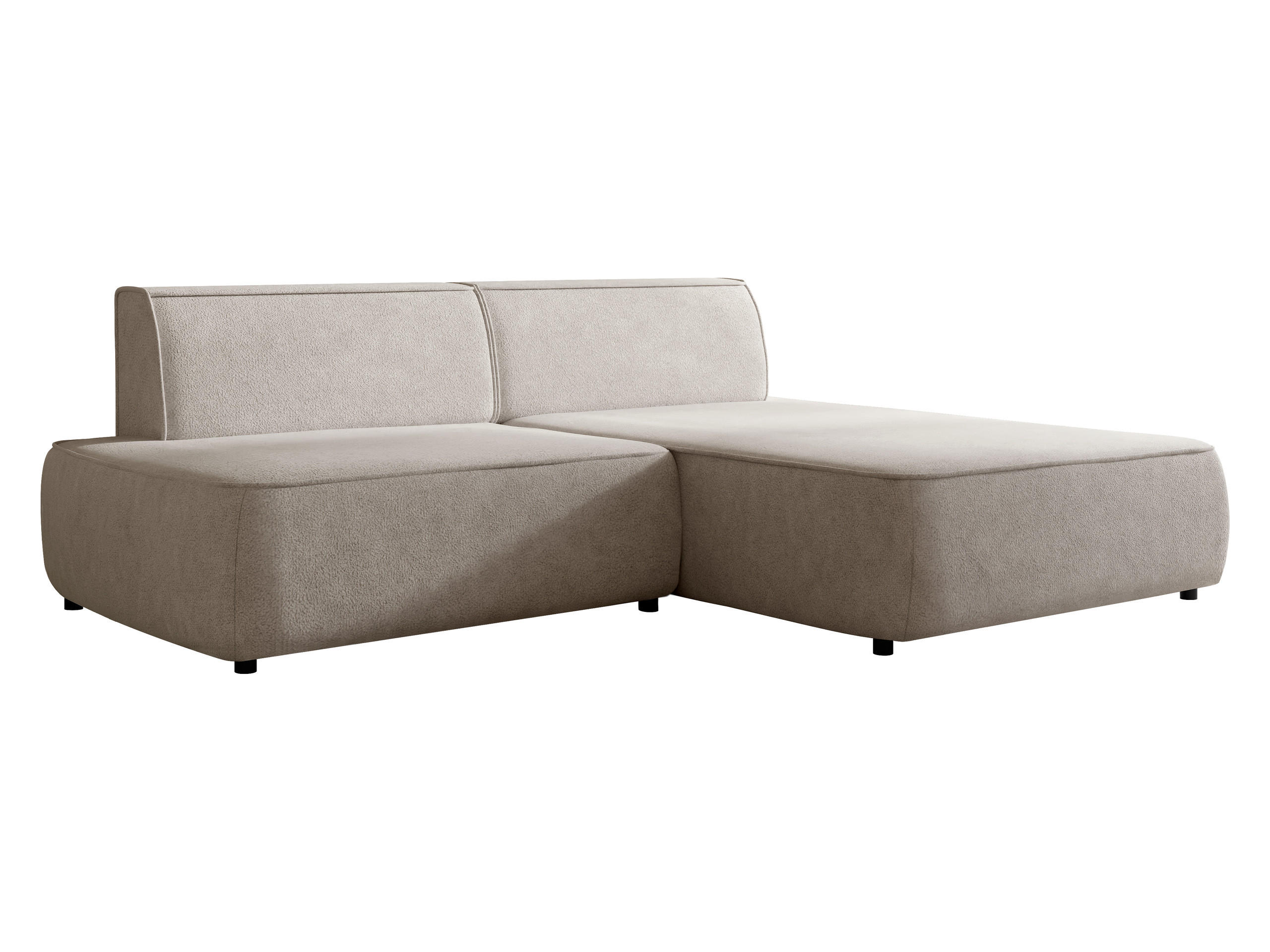 ECKSOFA Zuno, Seite: Rechts - Schwarz/Naturfarben, Holz/Kunststoff (254/162cm) - MIRJAN24