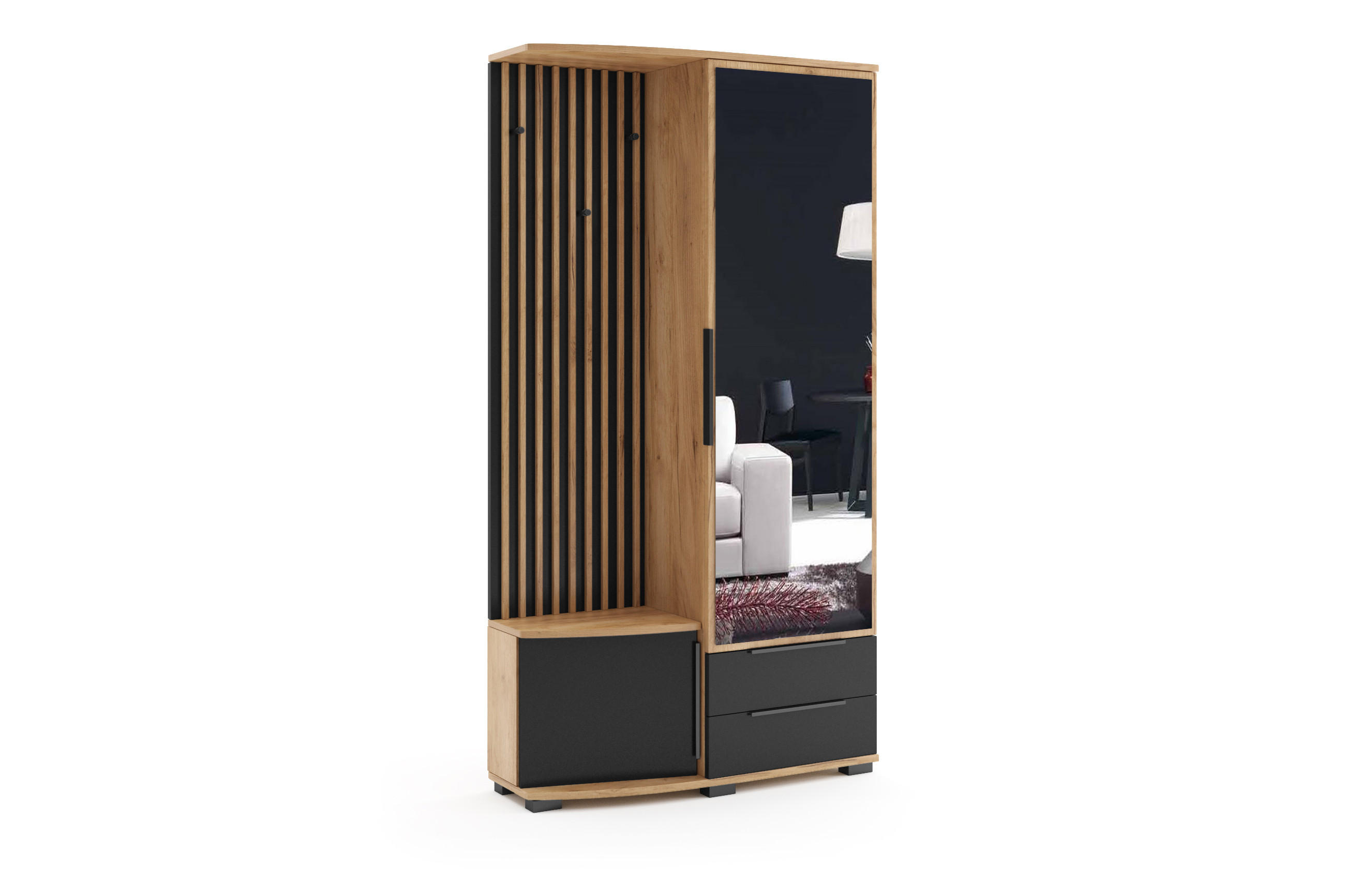 BM-Möbel Garderobe Gold 100x190x35 cm