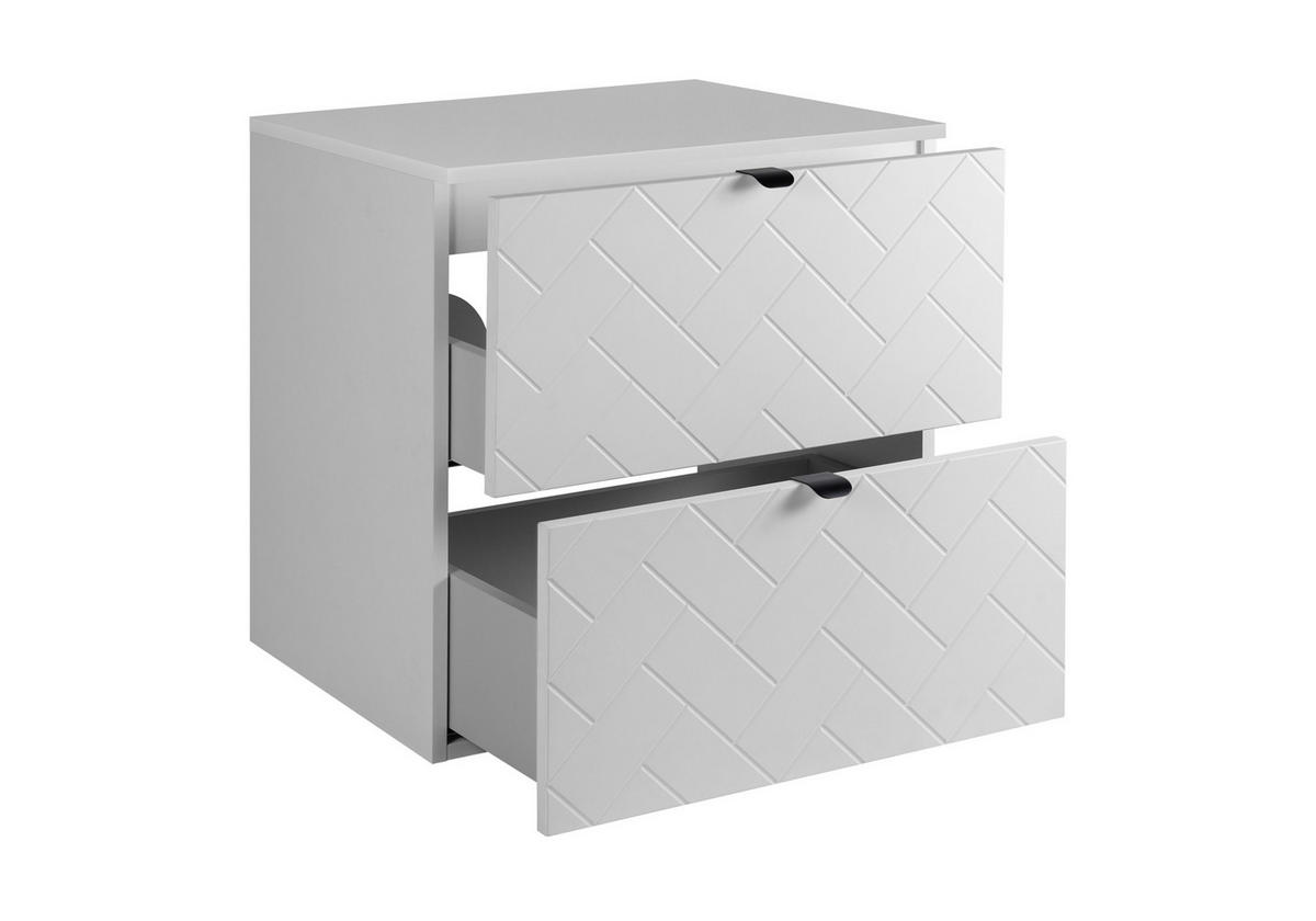 WASCHBECKUNTERSCHRANK TREND + Platte Weiß matt 60/46/60 cm - Weiß, Holzwerkstoff (60/60/46cm) - Rodan