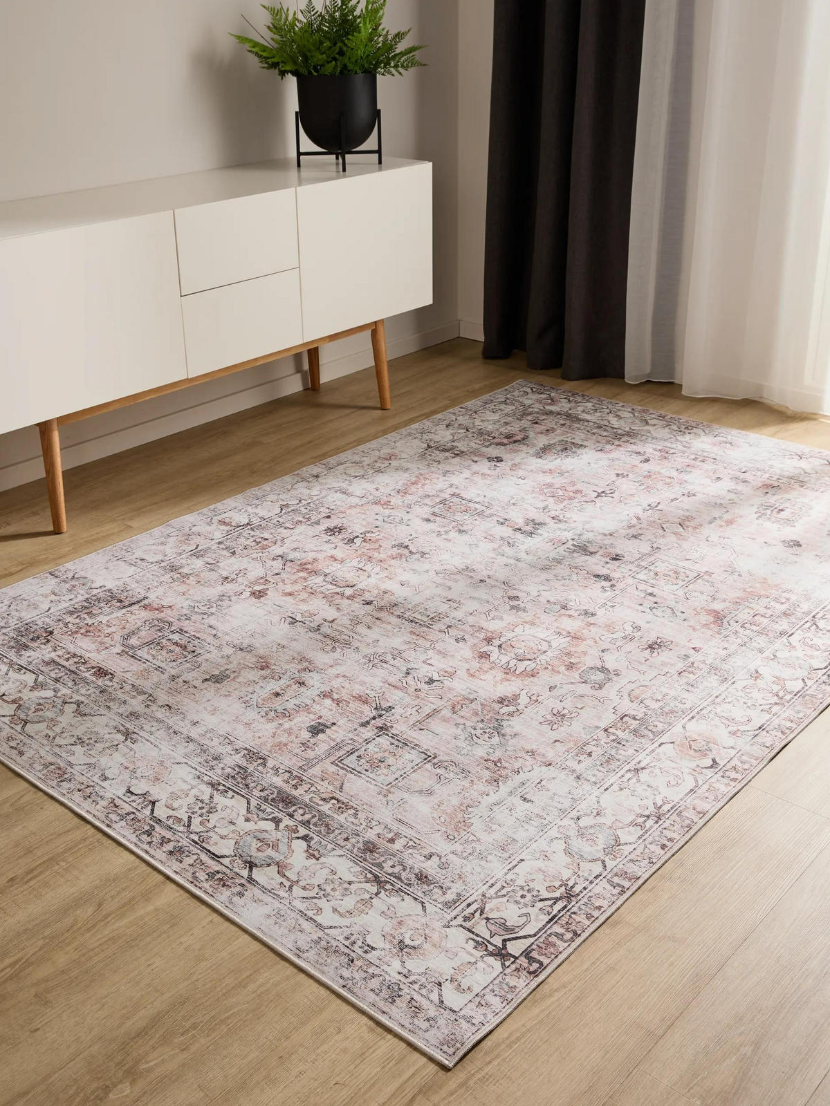 VINTAGE-TEPPICH George waschbar 160x230 cm - Taupe/Creme, Kunststoff (160/230cm) - benuta