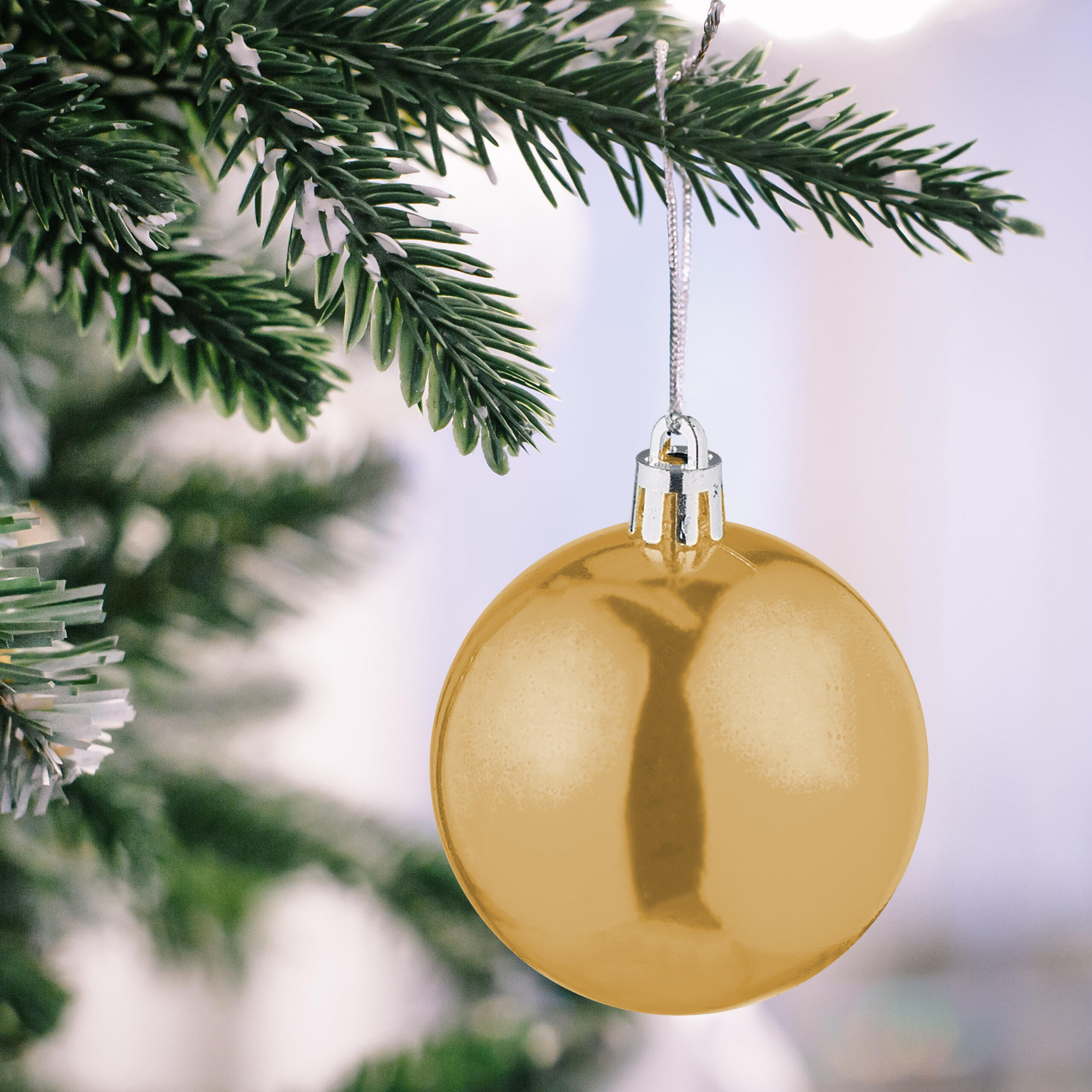 50XWEIHNACHTSKUGELN - Goldfarben, Kunststoff (6/7/6cm) - Relaxdays