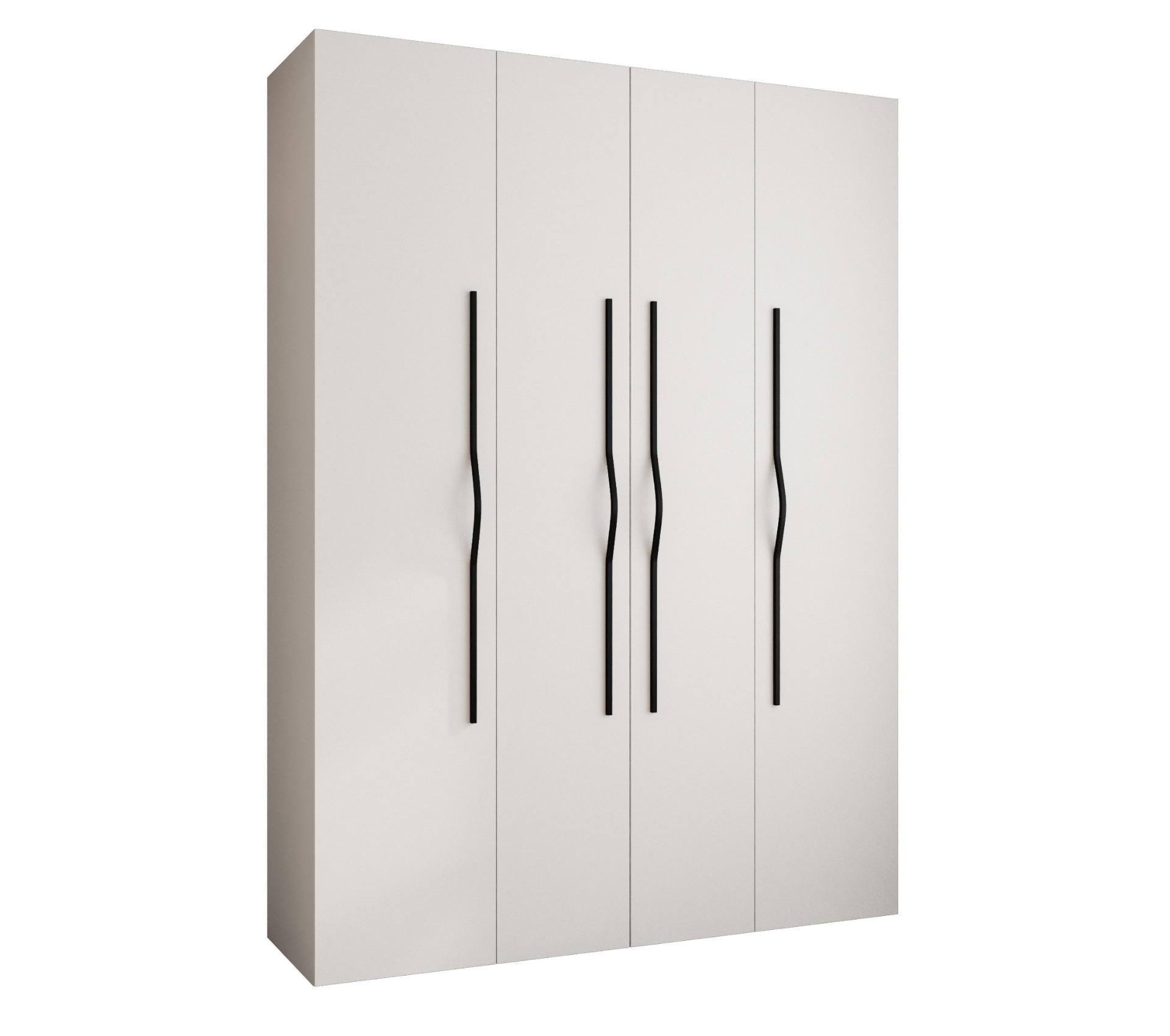 DREHTÜRENSCHRANK 245,5/180/40 4-türig - Schwarz/Weiß, Holz/Metall (180/245.5/40cm) - Abiks Möbel