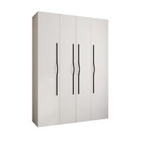 DREHTÜRENSCHRANK 245,5/180/40 4-türig - Schwarz/Weiß, Holz/Metall (180/245.5/40cm) - Abiks Möbel