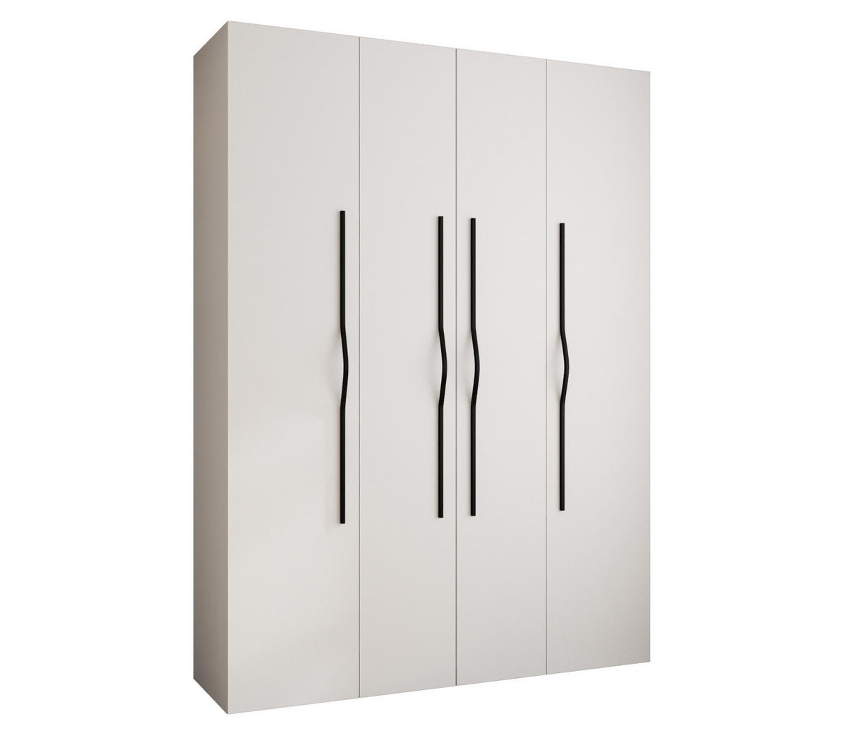 DREHTÜRENSCHRANK 245,5/180/40 4-türig - Schwarz/Weiß, Holz/Metall (180/245.5/40cm) - Abiks Möbel
