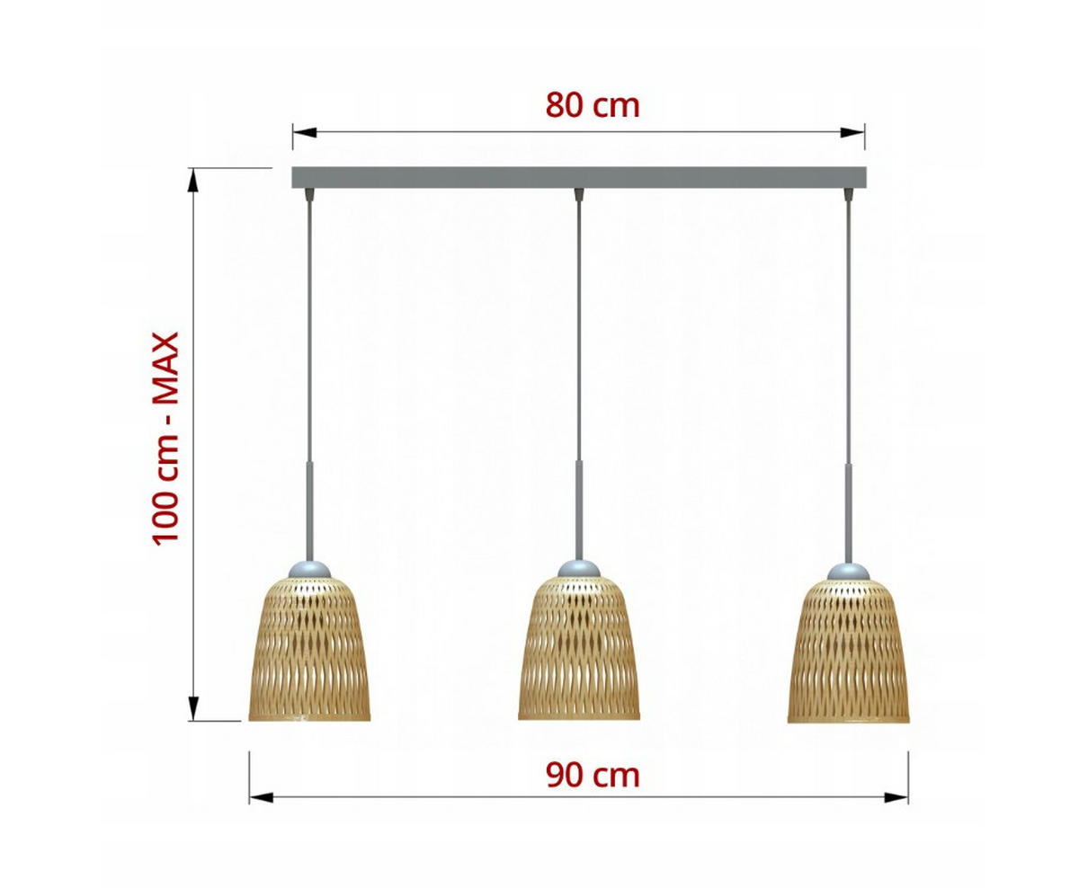 PENDELLEUCHTE BOHO - Schwarz/Weiß, Holz/Metall (17/90/100cm) - kiki design