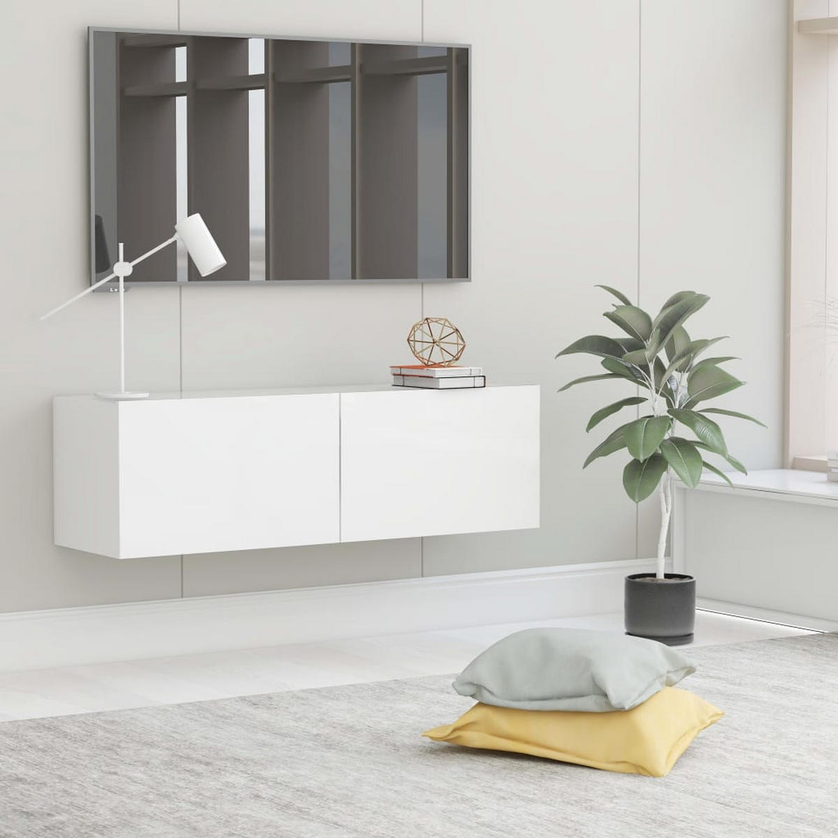 TV-SCHRANK Weiß 100x30x30 cm Holzwerkstoff - Weiß, Holzwerkstoff (100/30/30cm) - furnicato