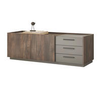 TV-LOWBOARD Piano in Eiche und grau 150 cm - Schwarz/Naturfarben, Holzwerkstoff/Kunststoff (153/40/45cm) - Furn.Design