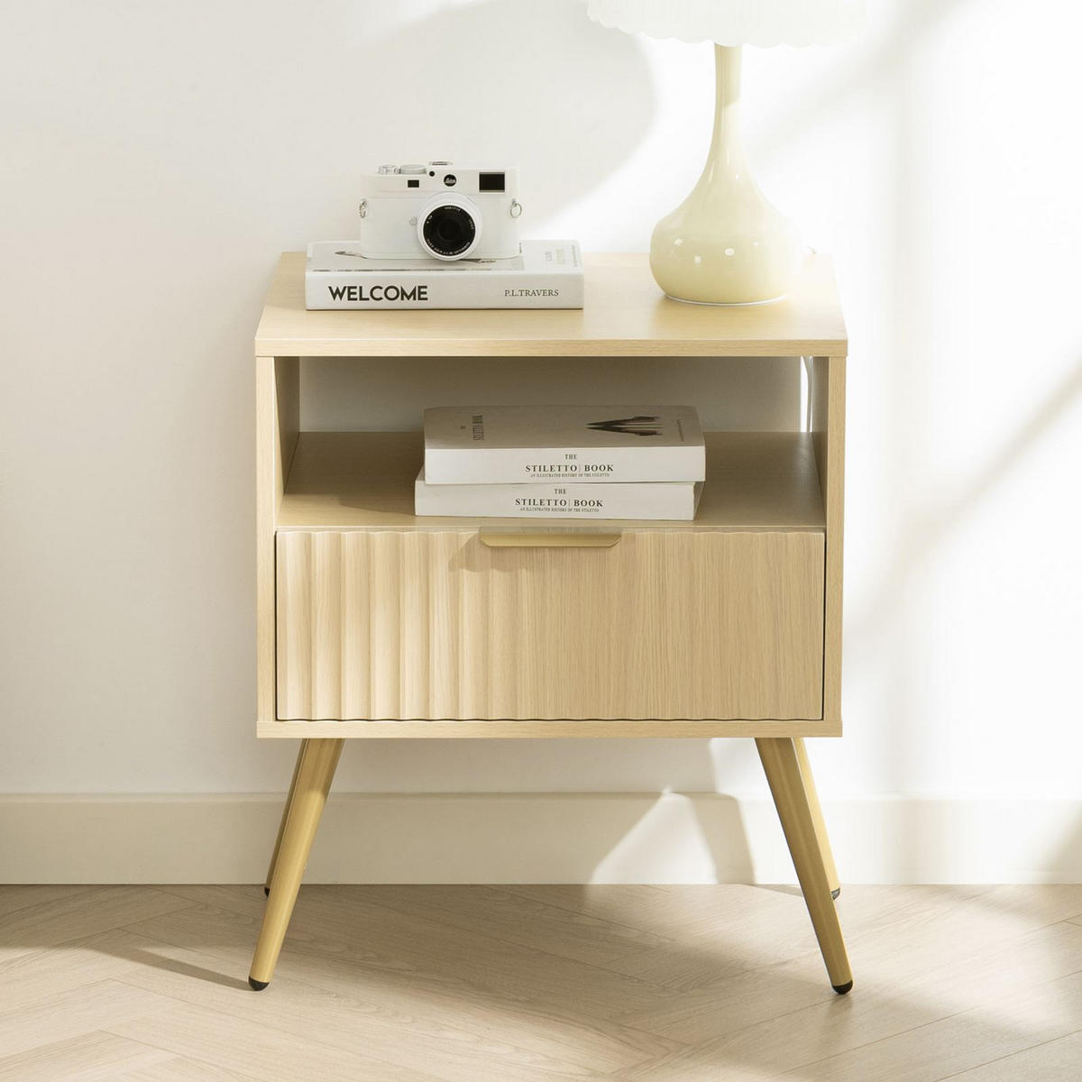 NACHTTISCH MERVAL Eiche - Eichefarben, Holzwerkstoff (50/60/40cm) - IDIMEX