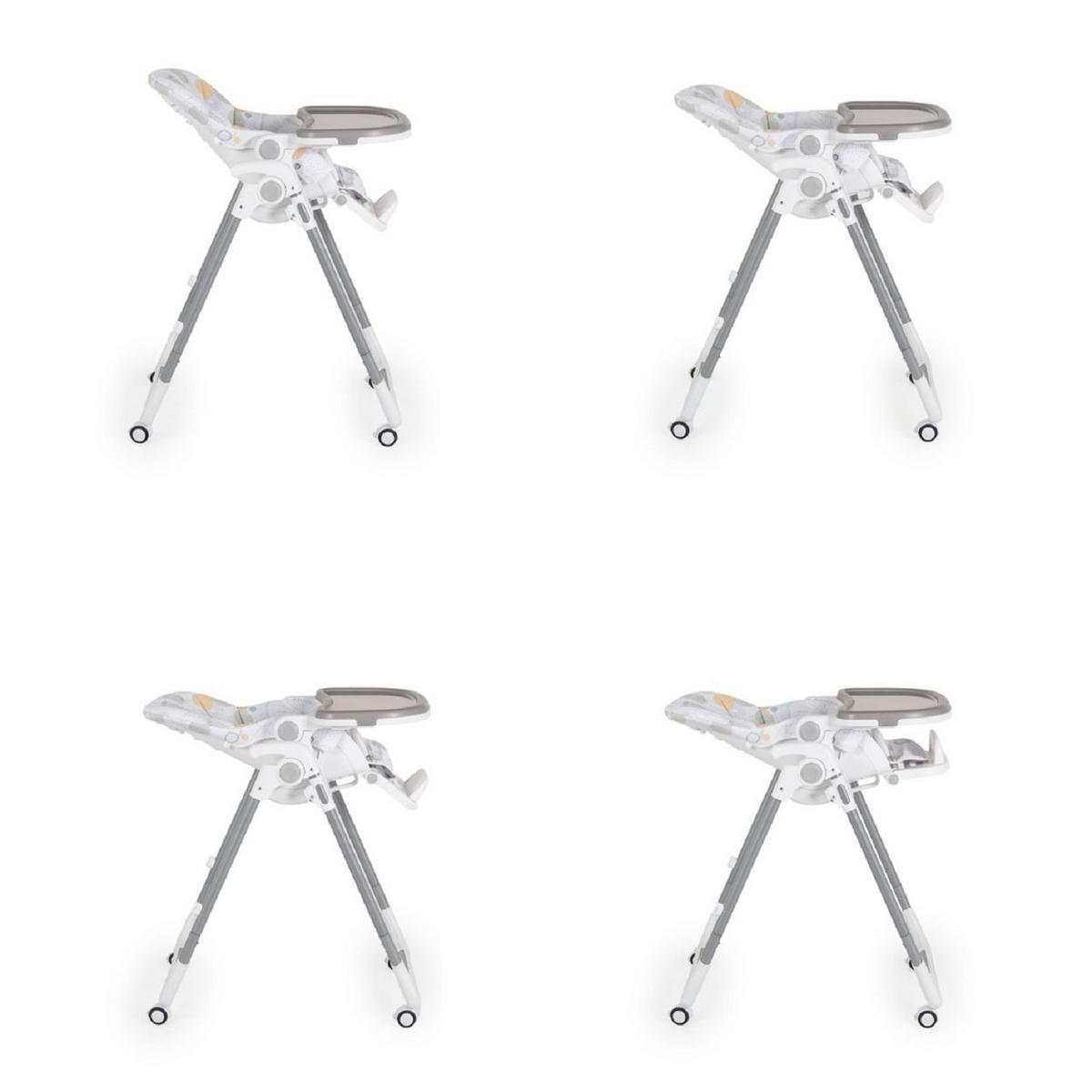 HOCHSTUHL Bueno faltbar grau mehrfach verstellbar Doppeltablett Räder Gurt - Grau, Metall (55/106/74cm) - Moni