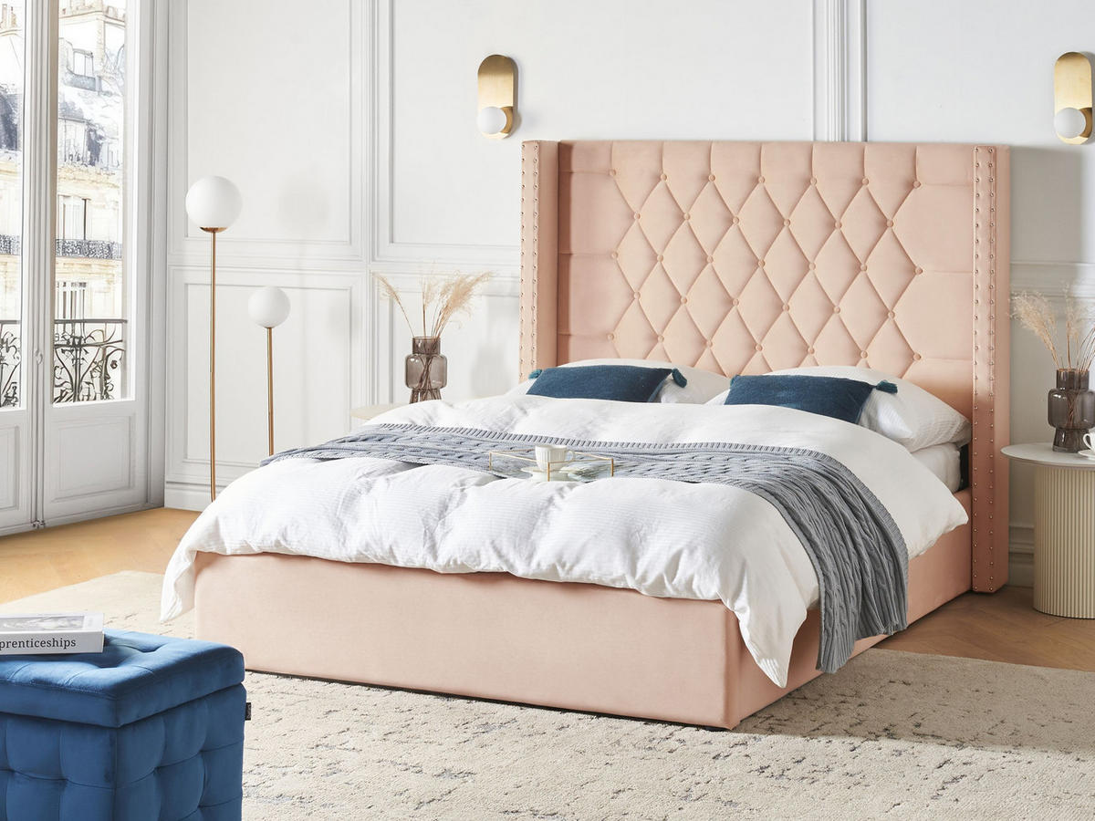 POLSTERBETT 140/200 cm Beige Lubbon - Beige, Textil (140/200cm) - Beliani