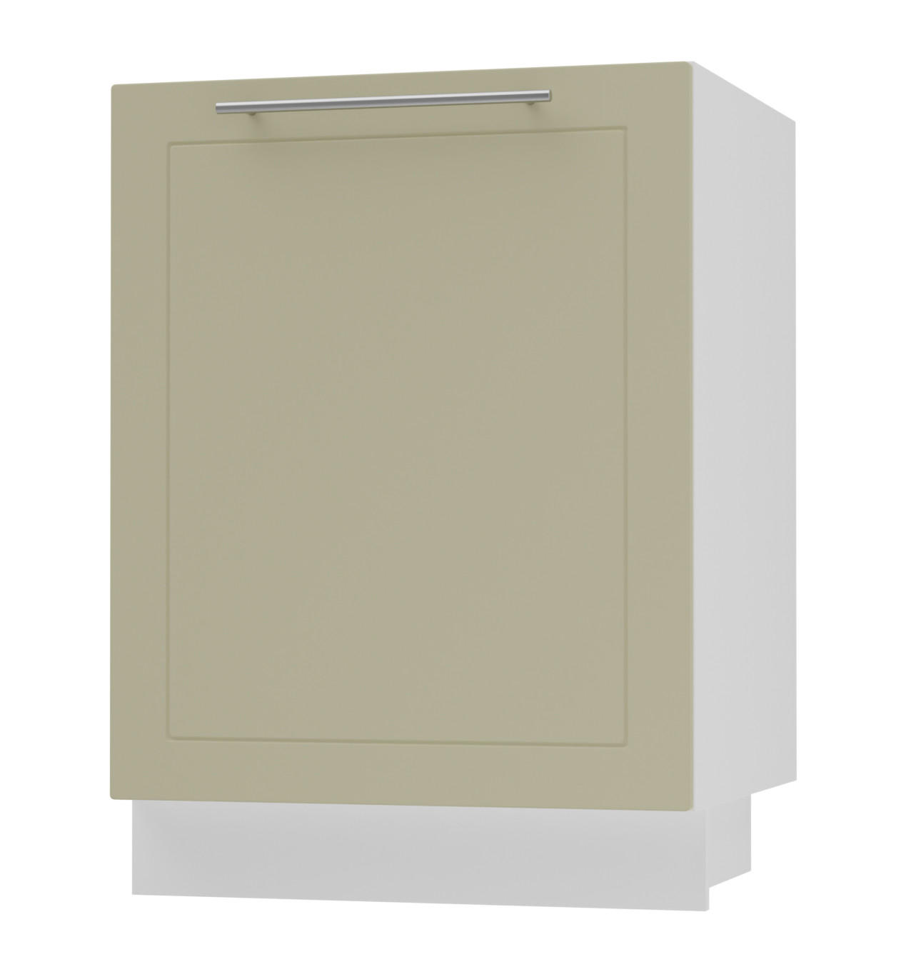 KÜCHENUNTERSCHRANK Kvantum D1D/60 Vanille Matt / Weiß Matt 60 / 50 / 82cm - Creme/Weiß, Holz/Holzwerkstoff (60/82/50cm) - Feldmann-Wohnen