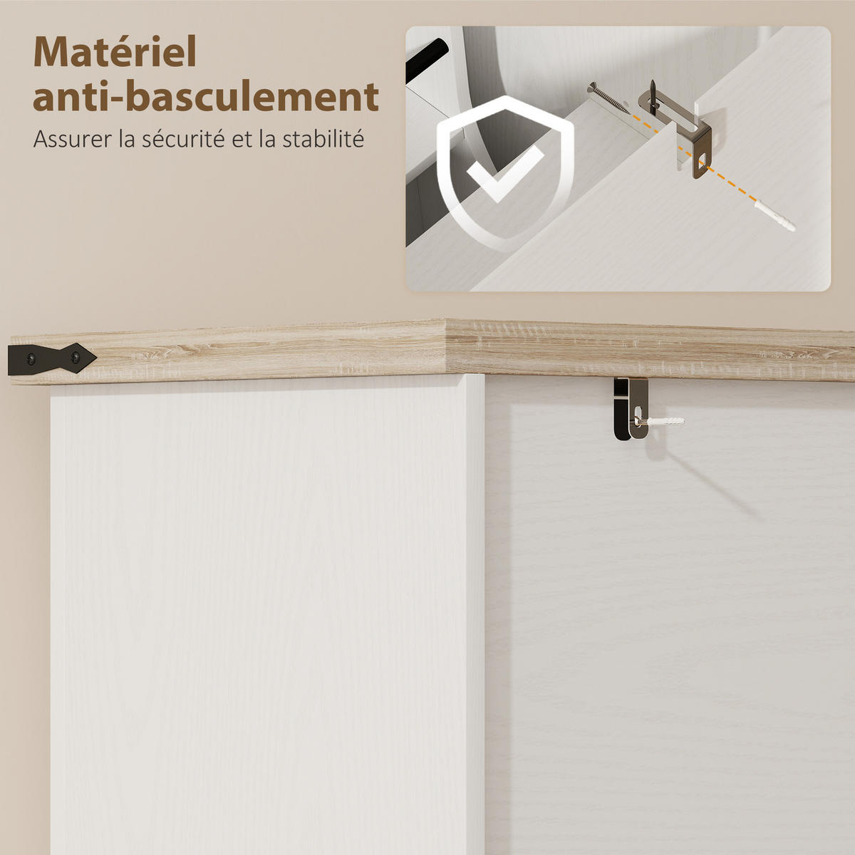 BUFFET DE-11280 4 Türen Weiß - Weiß, Holzwerkstoff (40/136/76.3cm) - ComfortXL