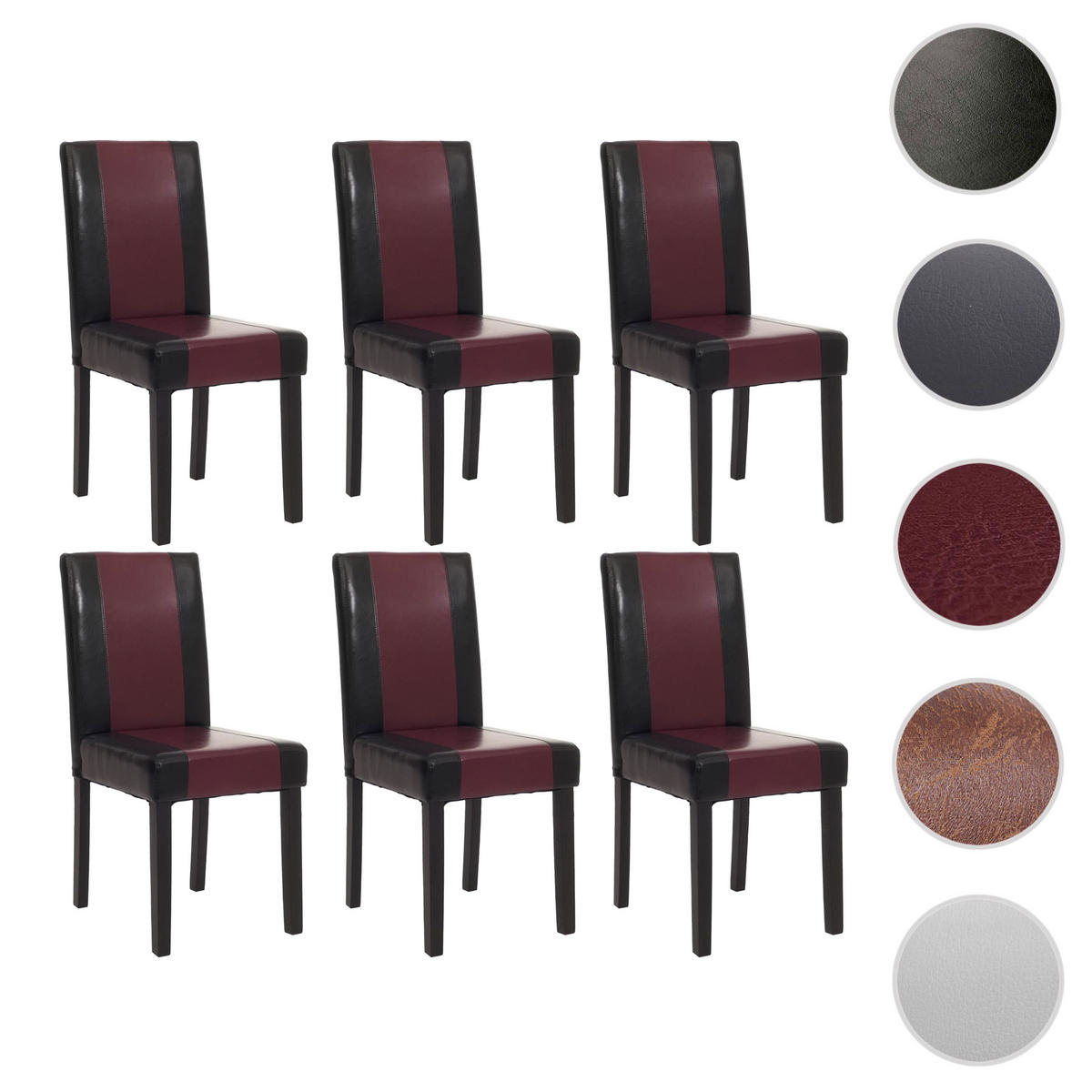 ESSZIMMERSTUHL Schwarz, Rot 6er-Set - Rot/Schwarz, Textil (43/90/56cm) - MCW
