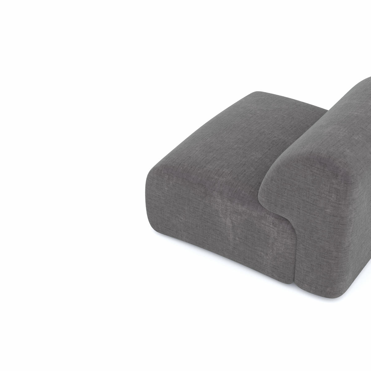 SESSEL Texturierter Samt Grau 75cm - Grau, Textil (75/67/97cm) - Sia Home