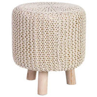 HOCKER aus Holz und Baumwolle, gelb, 35x44cm - Gelb, Holz (35/44/35cm) - Wanderlust