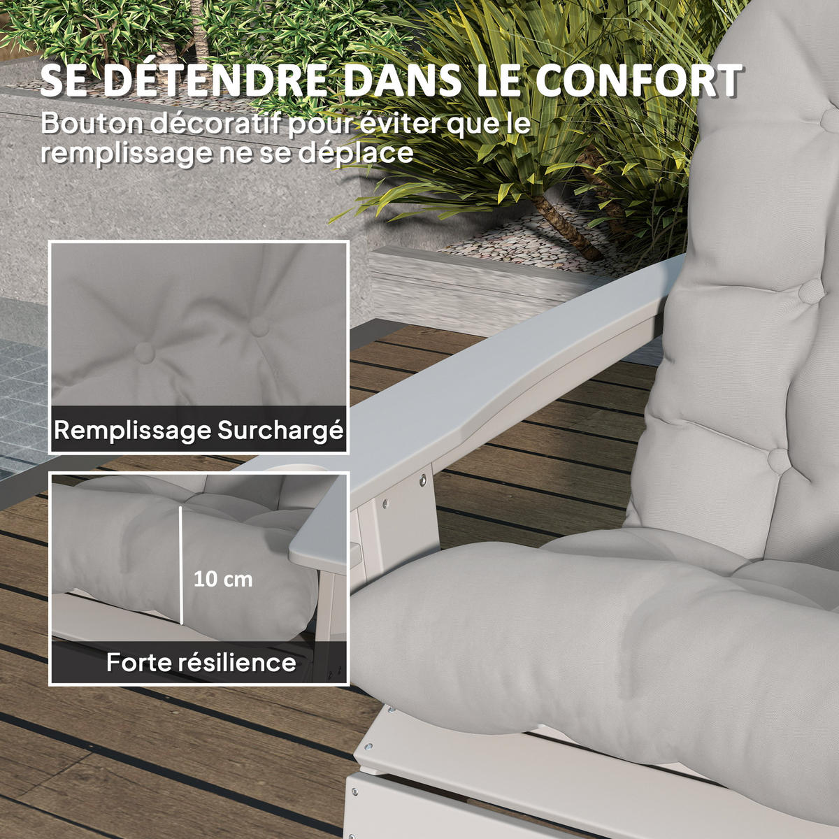 STUHLKISSEN DE-17723 Hellgrau - Hellgrau, Textil (124/52/10cm) - ComfortXL