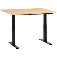 SCHREIBTISCH elektrisch höhenverstellbar 120/72 cm Schwarz/Hellbraun Destines - Hellbraun/Schwarz, Holzwerkstoff/Metall (72/120/63cm) - Beliani