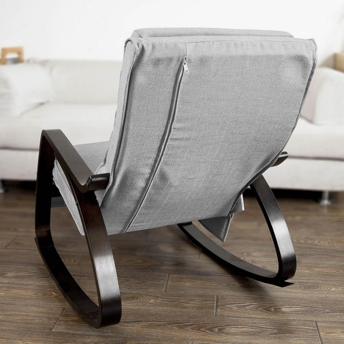 SCHAUKELSTUHL Grau - Grau, Holz/Textil (66/92/80cm) - SoBuy