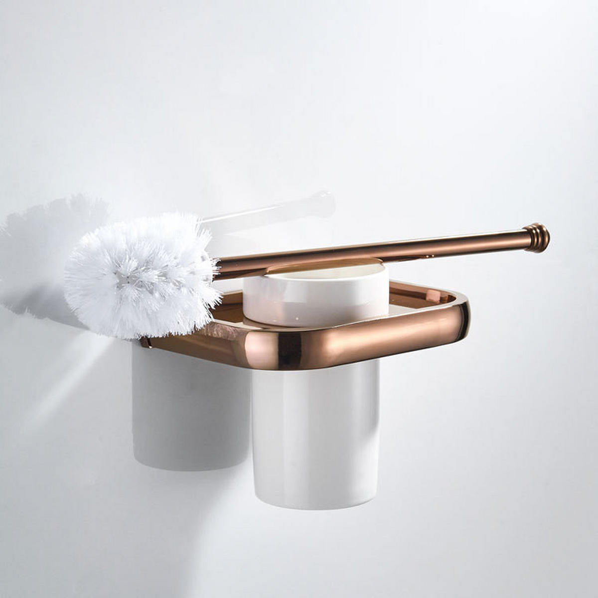 TOILETTENBÜRSTENHALTER – Roségold (17 x 10,5 x 36,5 cm) - Roségold, Metall (19.5/36/13cm)
