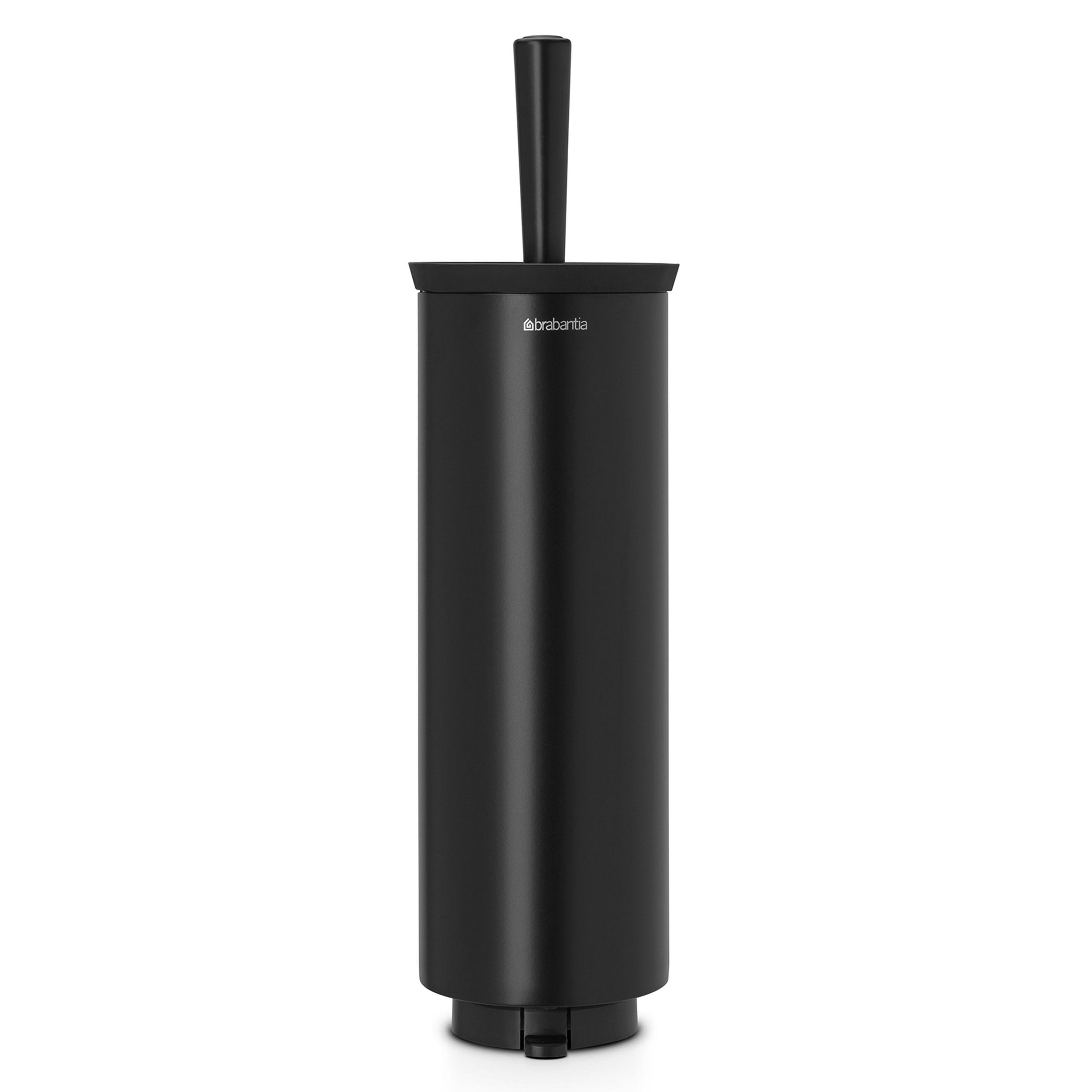 WC GARNITUR & BÜRSTE De Luxe, Edelstahl Schwarz - Schwarz, Metall (28/16/46cm) - Brabantia